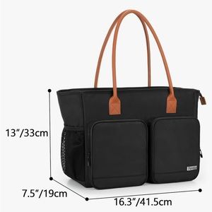 Black Laptop Messenger Tote Bag